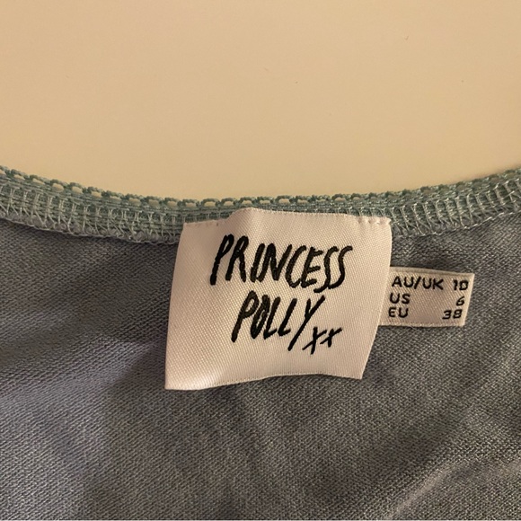 Princess Polly blue cropped tie shirt - Picture 2 of 2